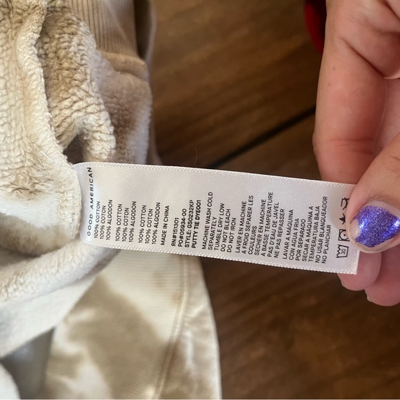 Good American Putty Tie Dye Cropped Hoodie, Size 4 (XL) - Picture 5 of 5